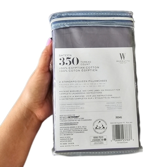 100% Egyptian Cotton 2 Pack Pillowcases Standard/Queen - Picture 6 of 11